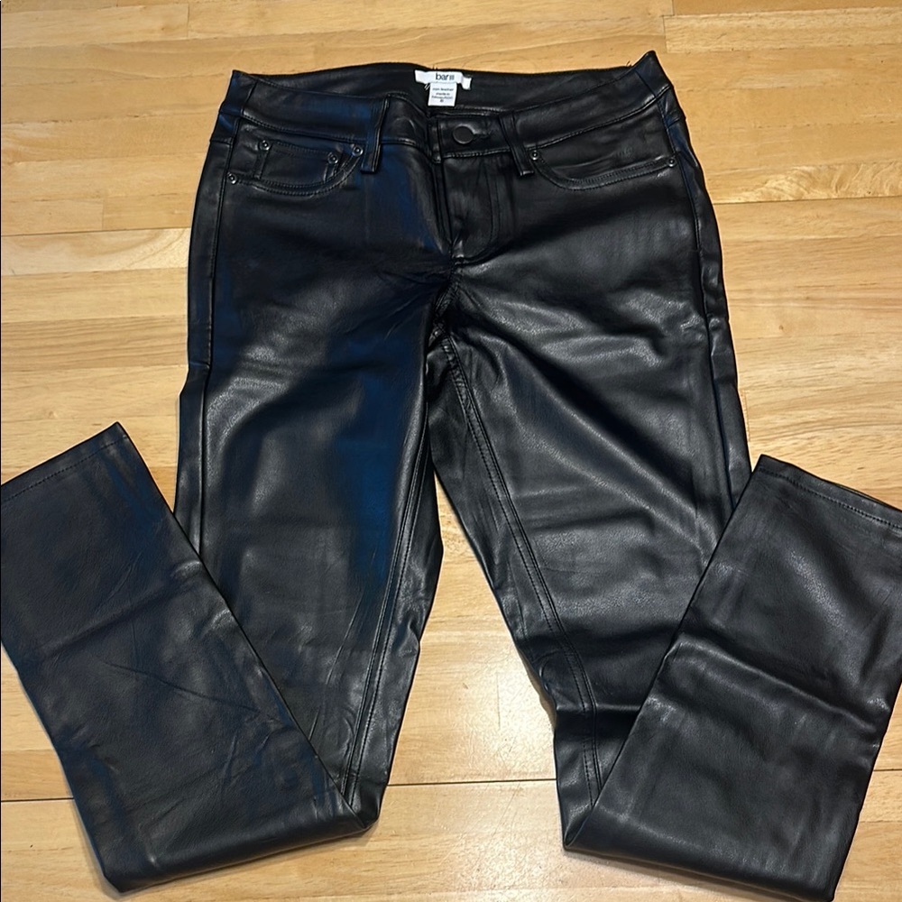 Bar III Black Faux Leather Jeans